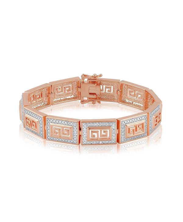 Diamond Accent Greek Key Bracelet - Pink - CX1880CNIS2