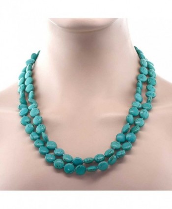 Handmade Pebble Simulated Turquoise Necklace