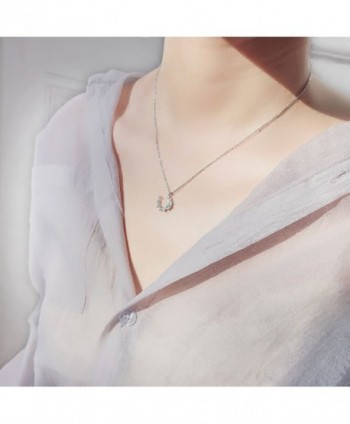 Crescent Scattered Paved Necklace Irregular Minimalist in Women's Pendants