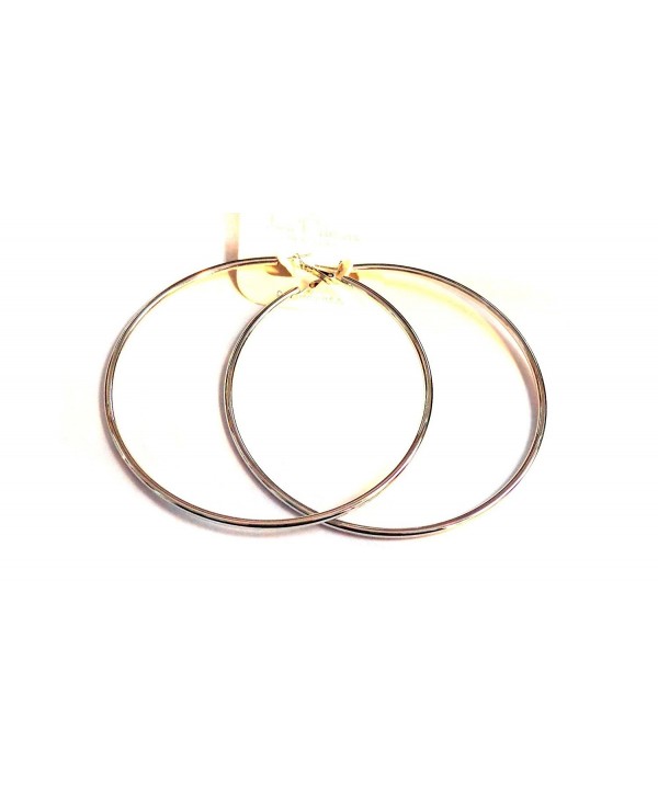 Large Hoop Earrings Gold or Silver Plated Solid Hoops 4 inch Hoop Earrings - CR12GLRG74F