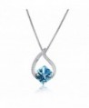 Mevecco Womens Necklace with Swarovski Crystal Change Color Dangle Pendant Fashion Jewelry - Aqua - CG185S7IOMZ