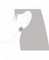 Rhodium Sterling Silver Hibiscus Earrings in Women's Stud Earrings
