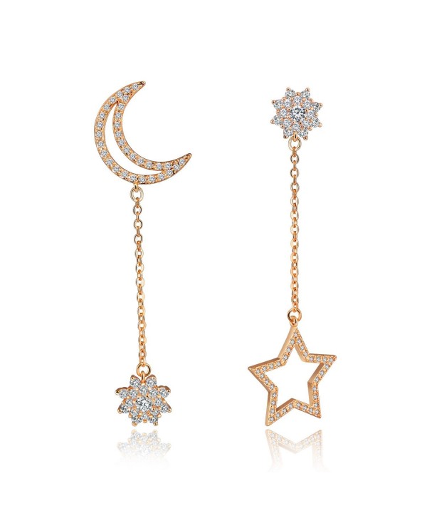 Platinum Zirconia Earings Wedding Jewelry - Rose Gold Tone - CW183IHDZ4W