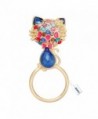 SENFAI Cute Cat Colorful Crystal Magnet Brooch- Royal Blue Enamel Multi-function Eyeglass Holder - CM12NFFH4KF