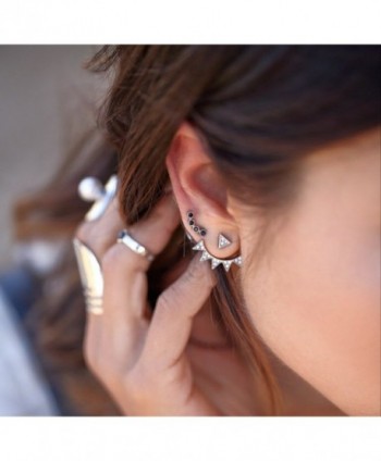 Rock Queen Earring Stud silver plated base in Women's Stud Earrings