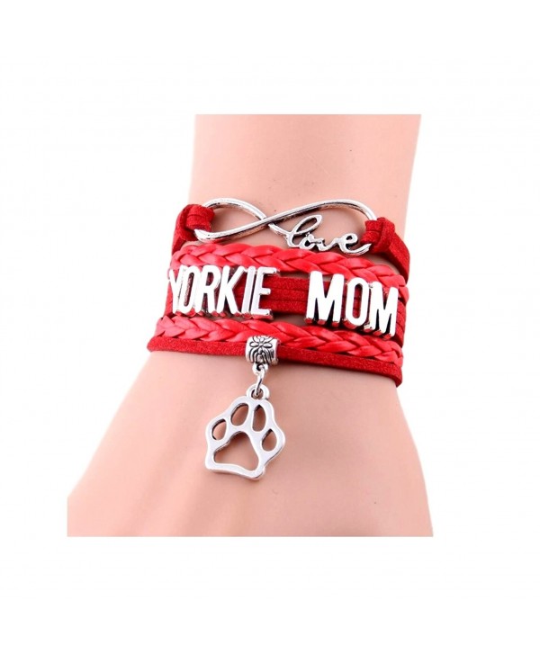 Infinity Love Yorkie Mom Bracelet - Red - CK183O38R47