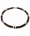 Native Treasure - 18" Brown Coco 2 Cone Shell Puka Shell Necklace - 8mm (5/16") - C01173VVAYF