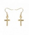 SENFAI Fashion Jewelry Women Gold&Silver Cross Dangle Earrings - CC128BVITJF