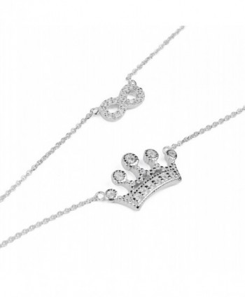 Sterling Layered Zirconia Infinity Necklace in Women's Pendants