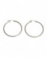 Sterling Silver Simple Hoop Earrings w/ Click-down Clasp- (2mm Tube) - C611UZSSJX9