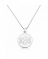 Sterling Silver Women's Personalized Pendant 24mm Three Initial Monogram Engraved Necklace - sterling-silver - C112L9EB53X