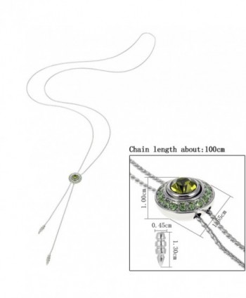 Adjustable Necklace Zircon Pendant Green