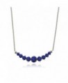 Sterling Created Sapphire Graduated Necklace - Created Blue Sapphire - CV182A95GUN