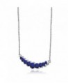 Sterling Created Sapphire Graduated Necklace