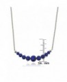 Sterling Created Sapphire Graduated Necklace in Women's Pendants