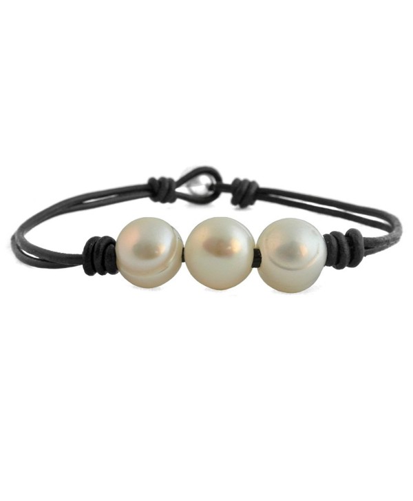 Bodai Fashion Braided Leather Knotted Bracelet Handmade Pearls Jewelry for Women - CL185U6HSAL