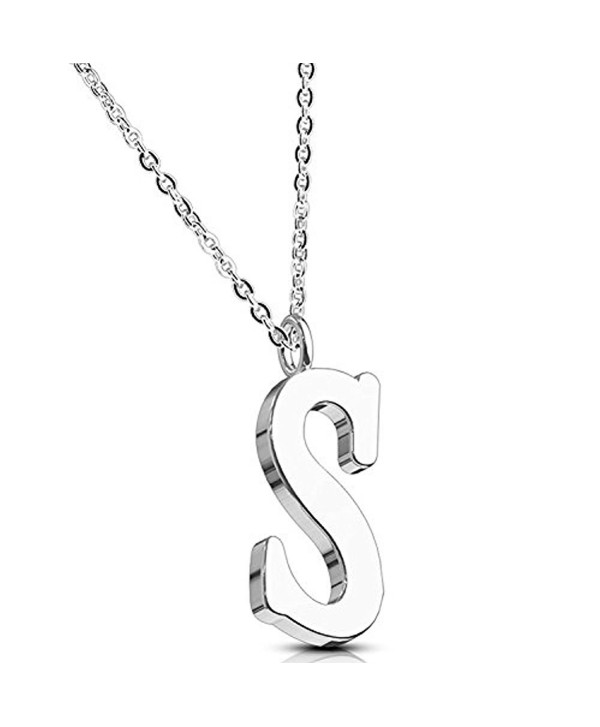 BodyJ4You Letter Necklace Initial Pendant for Womens Personalized Stainless Steel - CB1802N333Y