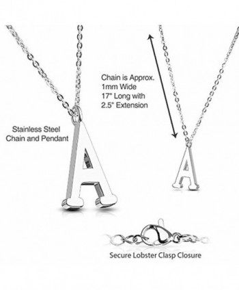 BodyJ4You Necklace Initial Alphabet Stainless in Women's Pendants