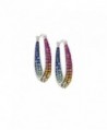 Womens Inside Out Hoop Earrings Multi Color crystal - C4120RYWO0T