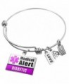 Expandable Wire Bangle Bracelet Medical Alert Purple Diabetic- Neonblond - Silver color - CR129NW5AHJ