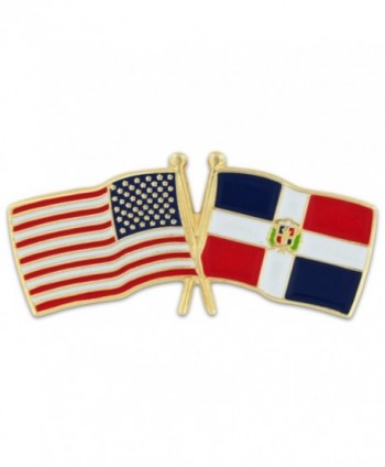 PinMart's USA and Dominican Republic Crossed Friendship Flag Enamel Lapel Pin - C0119PEKVP3