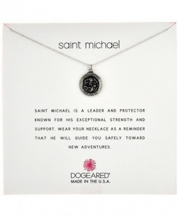 Dogeared Saint Michael Necklace St Michael Chain Necklace- 16" - Silver - C312OBN2SCB