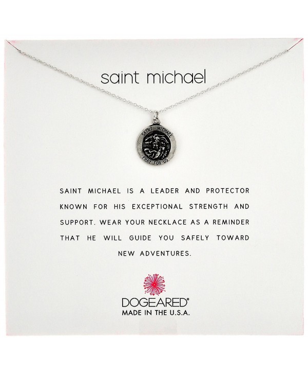 Dogeared Saint Michael Necklace St Michael Chain Necklace- 16" - Silver - C312OBN2SCB