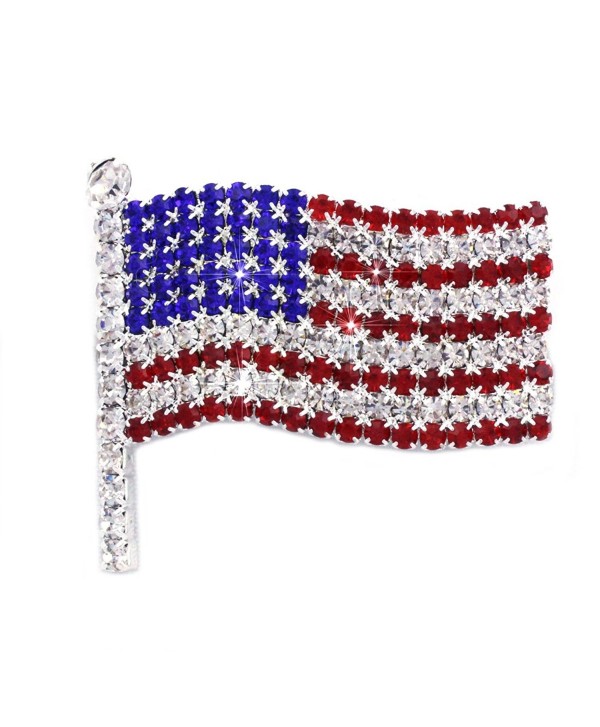 cocojewelry USA American Flag Patriotic Red Blue Rectangle Stud Earrings Jewelry - CS188Y9ZUT4