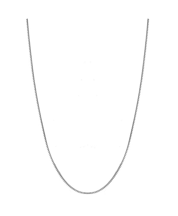 925 Sterling Silver .8mm Thin Italian Box Chain Necklace All Sizes 14" - 36" - CQ1292N8UZT