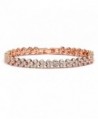Mariell 14K Rose Gold Plated Cubic Zirconia Tennis Bracelet for Bridal- Weddings- Proms & Fashion Jewelry - CK12MNL8COL