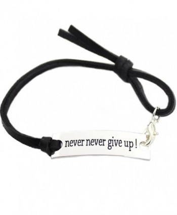 You are Braver than you believe Charming Little Inspirational Leather Bracelet Brown - Black-never give up - CN12GE9JEAD