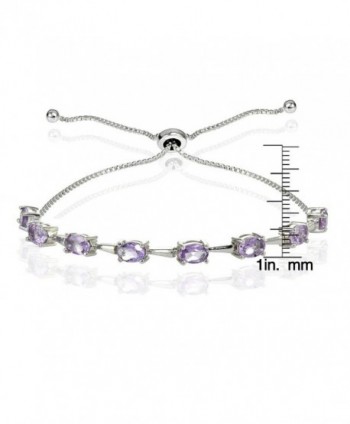 Sterling Genuine Amethyst Adjustable Bracelet in Women's Tennis Bracelets