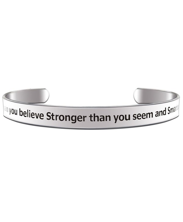 You are Braver Than you Believe Stronger Than you Seem... Inspirational Cuff Bracelet - CJ12NYMEEJ1