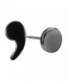 CIShop Minimalist Chic 14K Plated Period Comma Semicolon Tragus Stud Earrings High Polished - Black - CP185EWEEDM