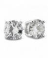 925 Sterling Silver Round Clear Cut Cubic Zirconia Stud Earrings (7mm) - C8187NY7WHR