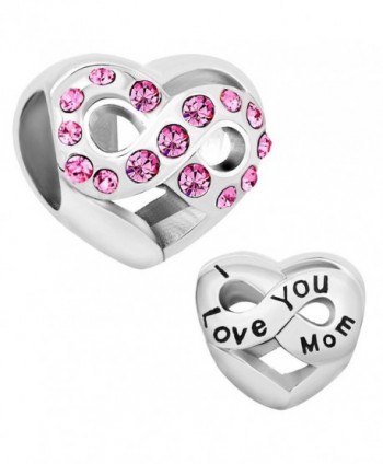 LovelyJewelry Infinity Heart Love I Love You Wife Charm Beads For Bracelet - C512O1G7YWU