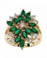 18K Gold-plated Marquise Cut Green Floral Ring Made with Swarovski Elements - CL182GHRZYH