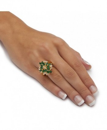 Gold plated Marquise Floral Swarovski Elements in Women's Statement Rings