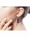 NOVICA Amethyst Cluster Earrings Sterling in Women's Drop & Dangle Earrings