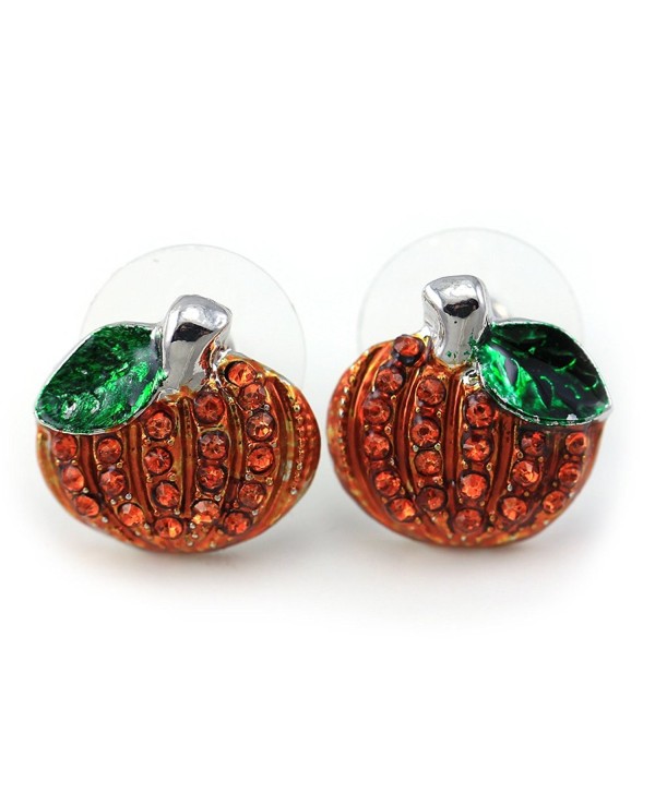 SoulBreezeCollection Small Cute Happy Halloween Fall Thanksgiving Pumpkins Post Stud Pierced Earrings - CJ110LDM0NX