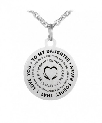 Family Friend to My Daughter Necklace Love stainless waterproof chains Birthday Necklace Gift Daughter - CA187Q9SG3D