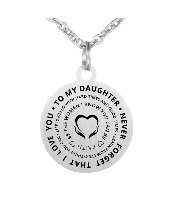Family Friend to My Daughter Necklace Love stainless waterproof chains Birthday Necklace Gift Daughter - CA187Q9SG3D