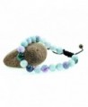 Round gemstone macrame adjustable bracelets in Women's Strand Bracelets