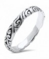 Sterling Silver Plain Tribal Design Band Ring Sizes 5-10 - CL12OCEDR32