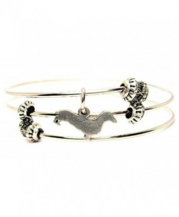 Dachshund Silhouette Expandable Triple Wire Adjustable Bracelet Made in the USA - CI11EVGXXDH