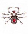Vintage Animal Red Spider Rhinestone Crystal Brooch Pin Halloween Gifts RareLove - CT186LGGXAT
