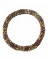 Textured Metallic Bronze and Golden Handmade Beaded Bracelet- Glass- Seed Beads - MB4 - CO11H9WMMBT