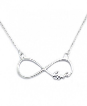 Sterling Silver Infinity Love Pendant with Adjustable 16" - 17" Fine Chain - CI11C8C1X47