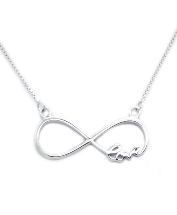 Sterling Silver Infinity Love Pendant with Adjustable 16" - 17" Fine Chain - CI11C8C1X47