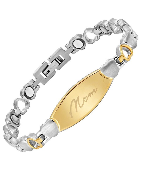 MOM Love Heart Titanium Magnetic Bracelet Engraved Size Adjusting Tool & Gift Box Included Willis Judd - CE128JCD1Y9